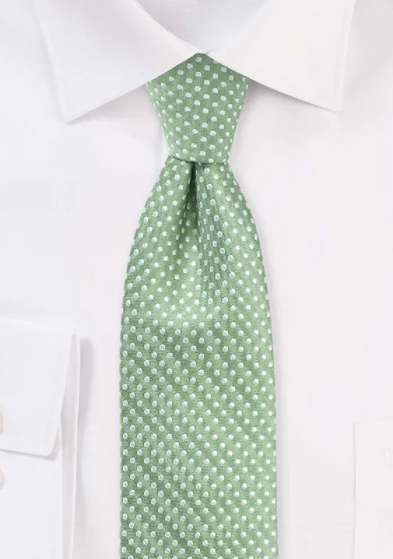 Sage Pin Dot Necktie
