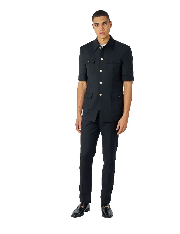 CLASSIC BLACK SAFARI 2 PIECE SUIT WITH GOLD BUTTONS