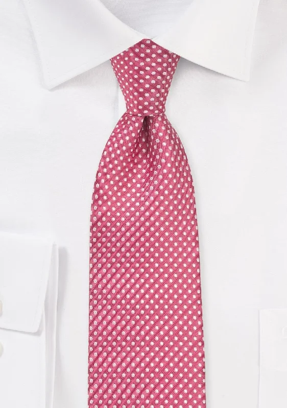 Dark Coral Pin Dot Necktie