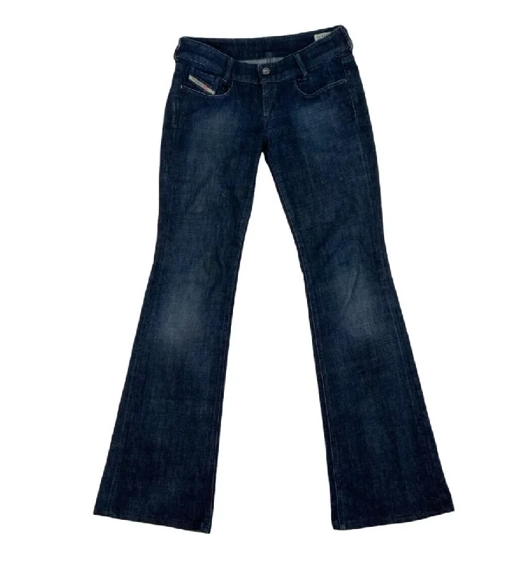 Designer Men's JeansVTG Y2K DIESEL DARK BLUE INDIGO FLARED JEANS SIZE 29W 32L