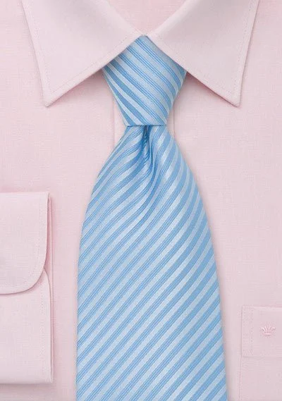 Powder Blue Narrow Striped Necktie