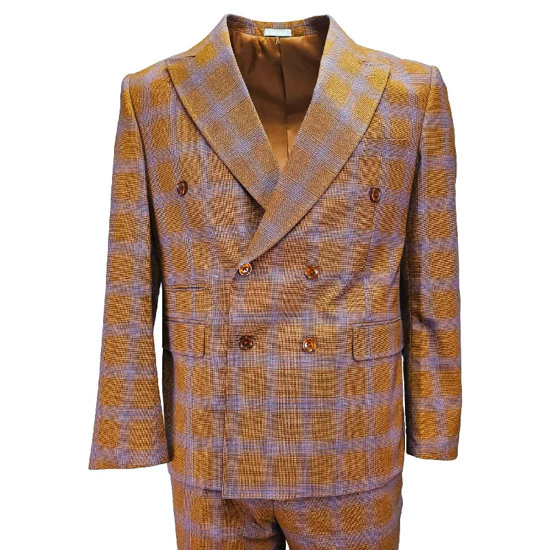 Rust Glen Plaid Slim D.B. Suit