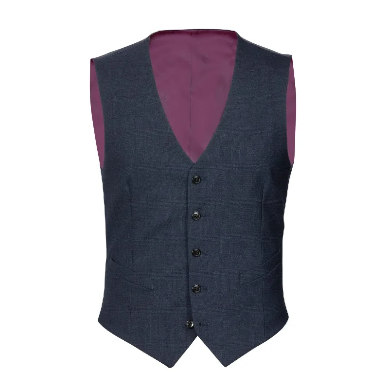 Daniel Grahame Navy Check Waistcoat - Navy