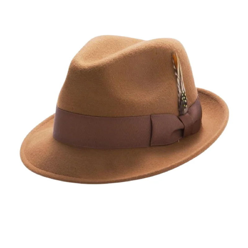 Luxifyer Collection: Men's Bronze Pinch Crushable Litefelt Snap Brim Hat