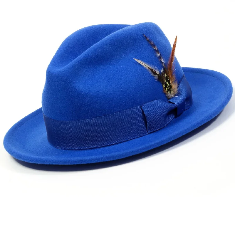 Twilique Collection: Montique Royal Lightfelt 2 ½" Wide Brim Wool Felt Pinch Hat