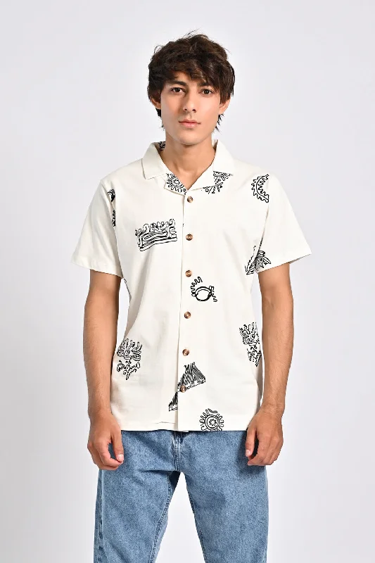 Men's Shirts with Adjustable HemlinesRESORT COLLAR BUTTON DOWN BOX FIT POLO