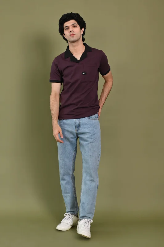 Men's Shirts with Animal PrintsCONTRAST RESORT COLLAR POLO