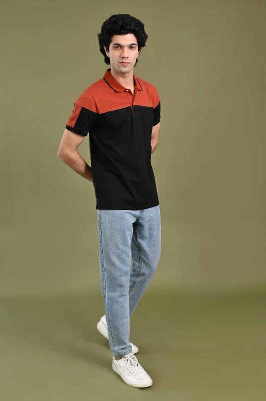 Men's Shirts with Wrinkle-Resistant FabricCONTRAST PANEL SUPER SOFT COLLAR POLO