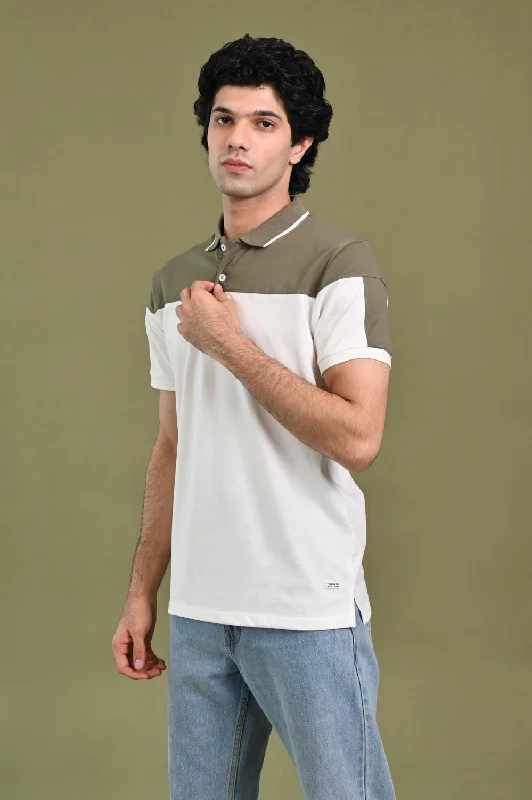 Men's Shirts with Patch PocketsCONTRAST PANEL SUPER SOFT COLLAR POLO