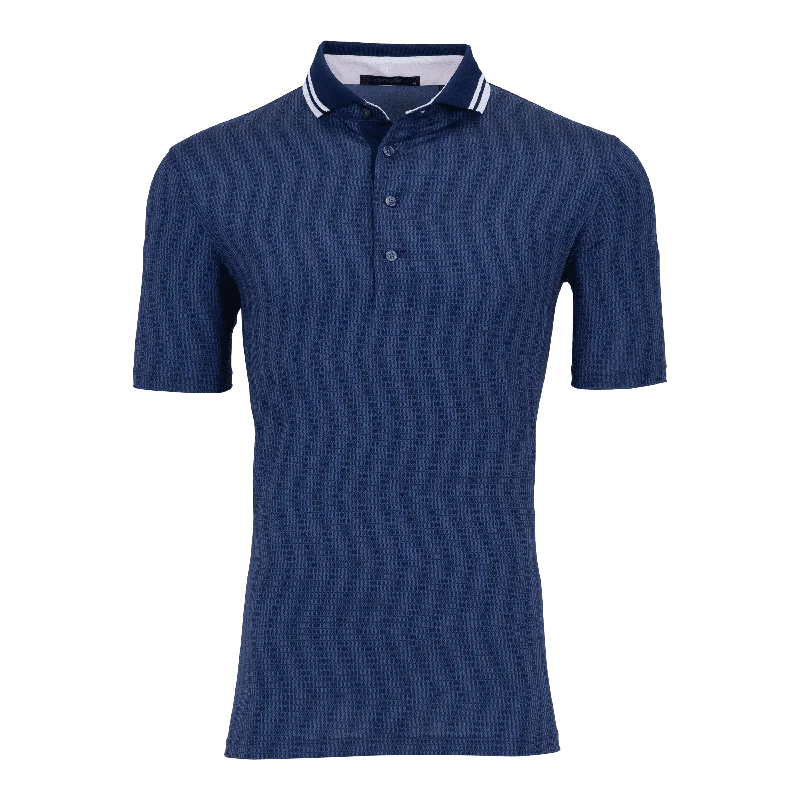 Men's Shirts with Embroidered DesignsAs The Waves Glow Polo