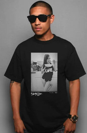 Men's Shirts with Striped PatternsAshley Vee x Adapt :: Good Morning (Men's Black Tee)