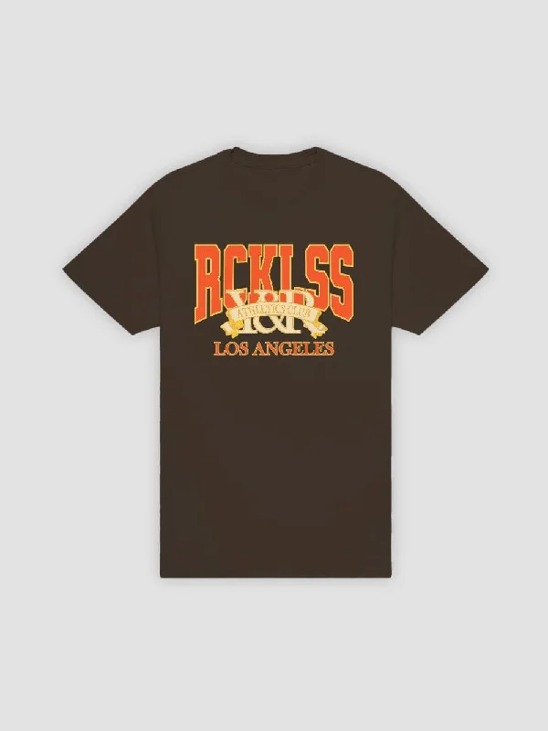 Men's Shirts with Asymmetrical HemlinesBanner Tee - Brown