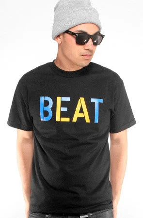 Men's Shirts with Lace-Up HemlinesBeat LA (Men's Black/Royal Tee)
