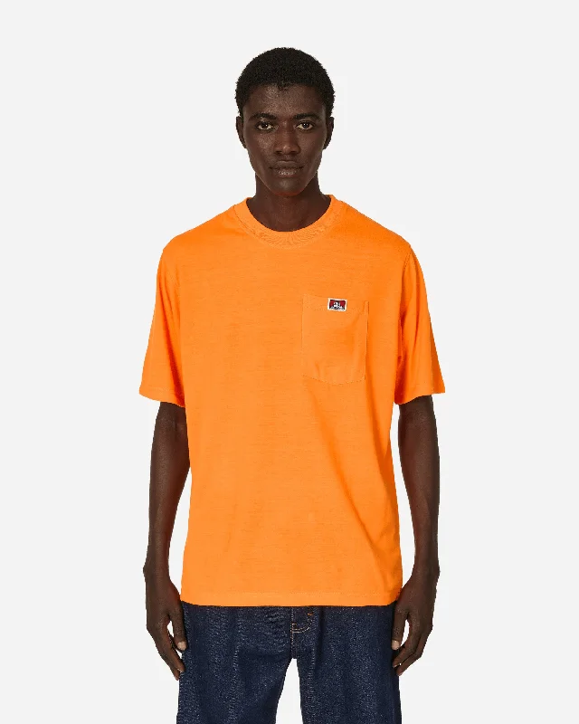 Men's Shirts with Adjustable HemlinesHeavy Duty Classic Label Pocket T-Shirt Orange