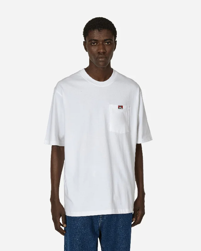 Men's Shirts with Embellished SleevesHeavy Duty Classic Label Pocket T-Shirt White