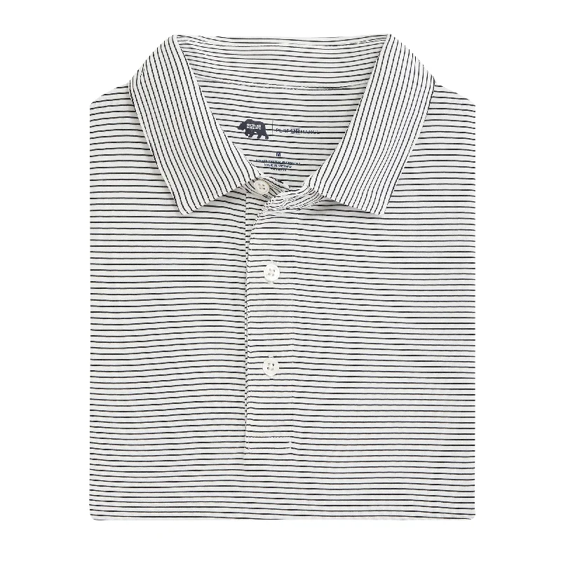 Men's Shirts for BoatingBirdie Stripe Performance Polo - White/Black