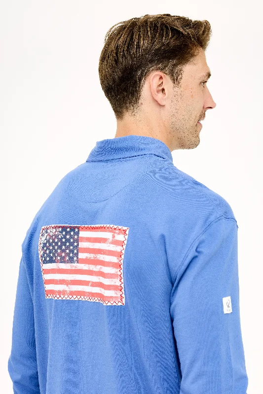 Men's Slim-Fit Shirts for a Flattering ShapeUSA Flag CST Shirt - Barbuda Blue