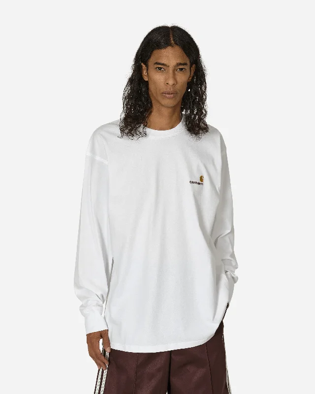 Men's Tailored Shirts for a Professional AppearanceAmerican Script Longsleeve T-Shirt White