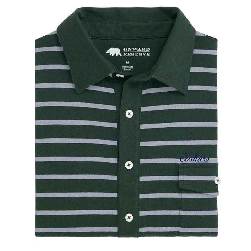 Men's Shirts with Animal PrintsCashiers Town Script Racquet Club Polo - Pine Grove