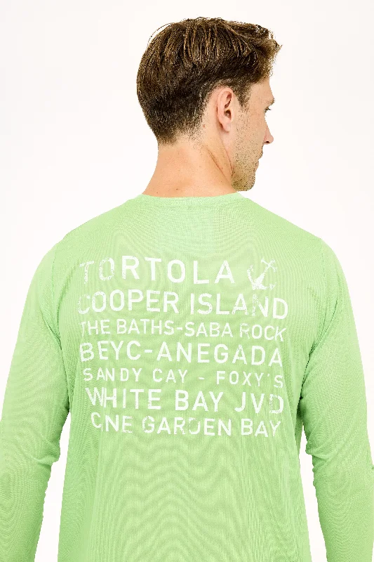 Men's Spread-Collar Shirts for a Bold StatementIsland Names UPF50 Shirt - Lime Zest
