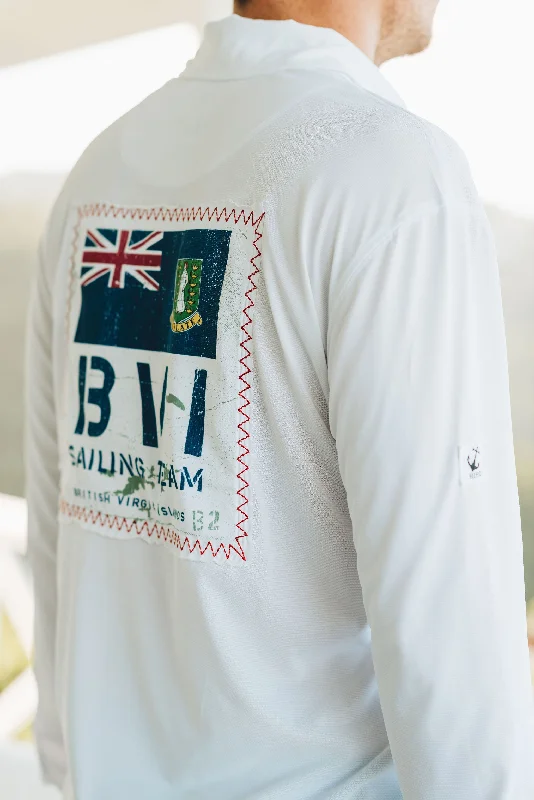Men's Scoop Neck T-Shirts for a Relaxed FeelR3 BVI Sailing Team UPF50 Shirt - White