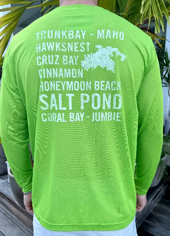 Men's Limited Edition Shirts for ExclusivitySt John Island & Beach Names UPF50 Shirt - Lime Zest