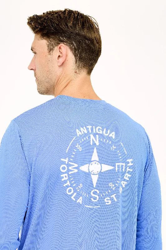Men's Big and Tall Shirts for Added ComfortTortola Compass UPF50 Shirt - Barbuda Blue