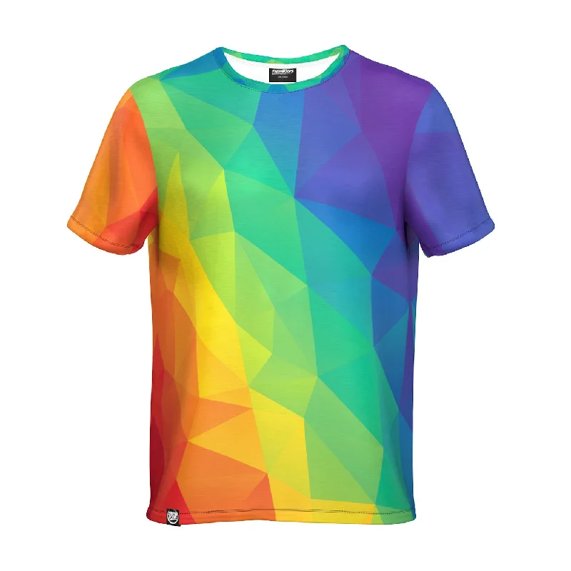 Men's Shirts with Embroidered DesignsCubes Rainbow T-Shirt
