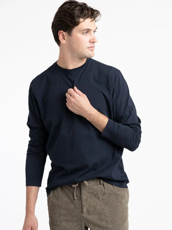 Men's Breathable Shirts for Warm ClimatesDark Navy Cotton Shirt