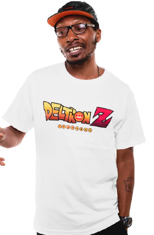 Men's Shirts with Patchwork SleevesDeltron x Adapt :: Deltron Z (Men's White Tee)