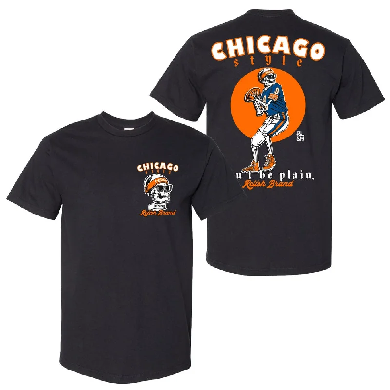 Men's Shirts with Embroidered Designs"Don't be Plain" - Chicago Style Football