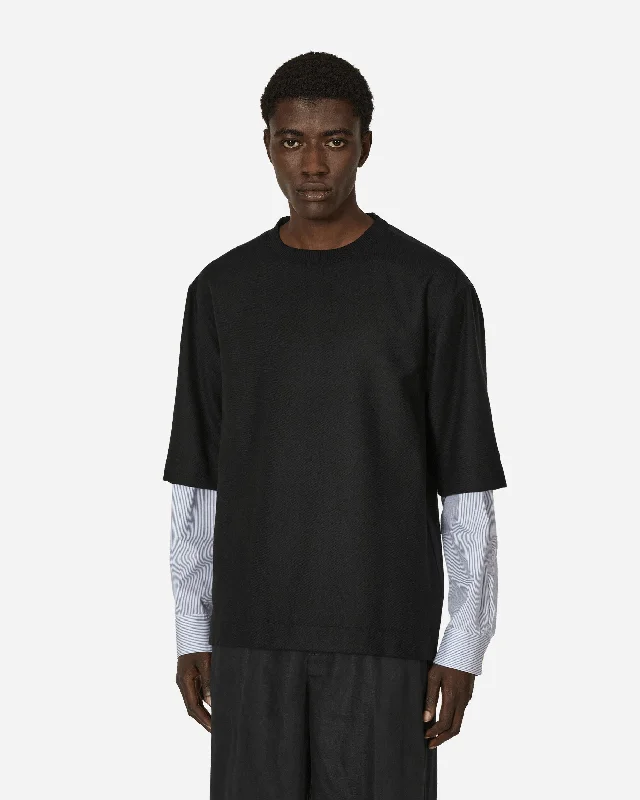 Men's Long-Sleeved ShirtsBoxy Cotton T-Shirt Black