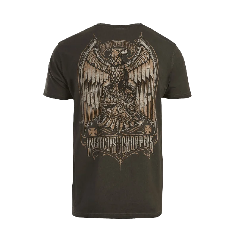 Men's Shirts with Geometric PatternsEAGLE CREST TEE - OIL DYE ANTHRACITE