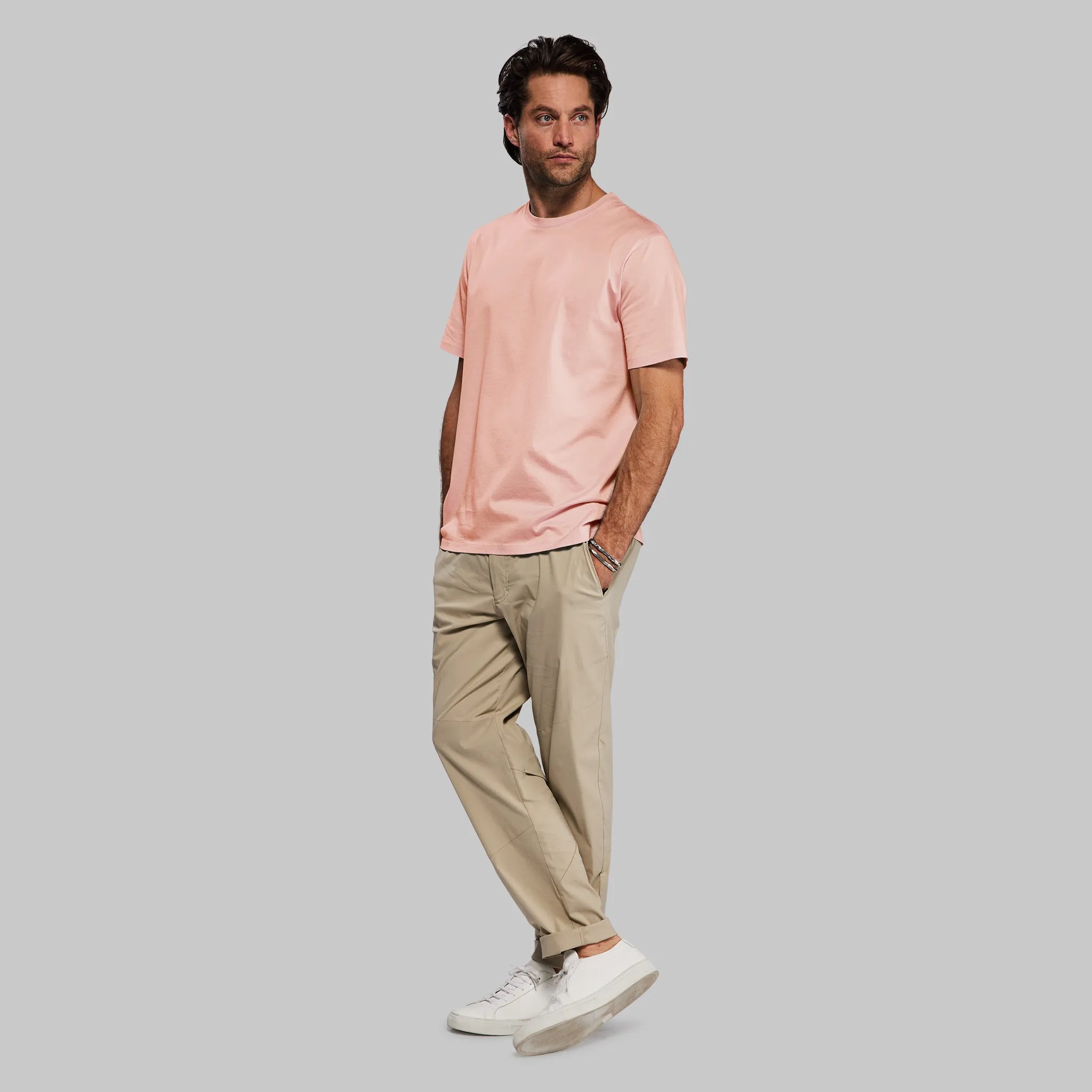 Men's Organic Cotton Shirts for Eco-ConsciousnessEquator T Shirt. Coral Pink edition