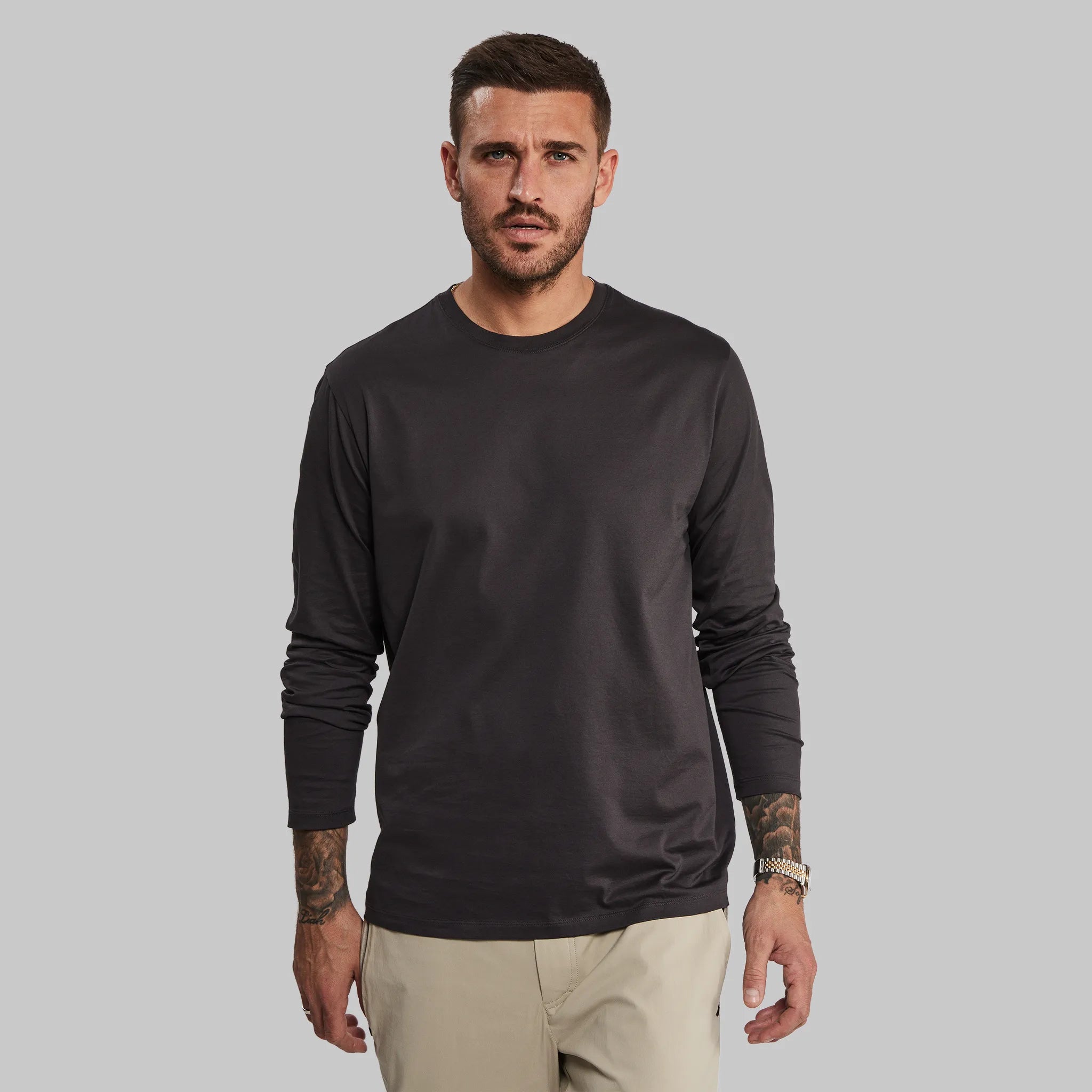 Men's Machine-Washable Shirts for ConvenienceEquator T Shirt. Long Sleeve Granite edition