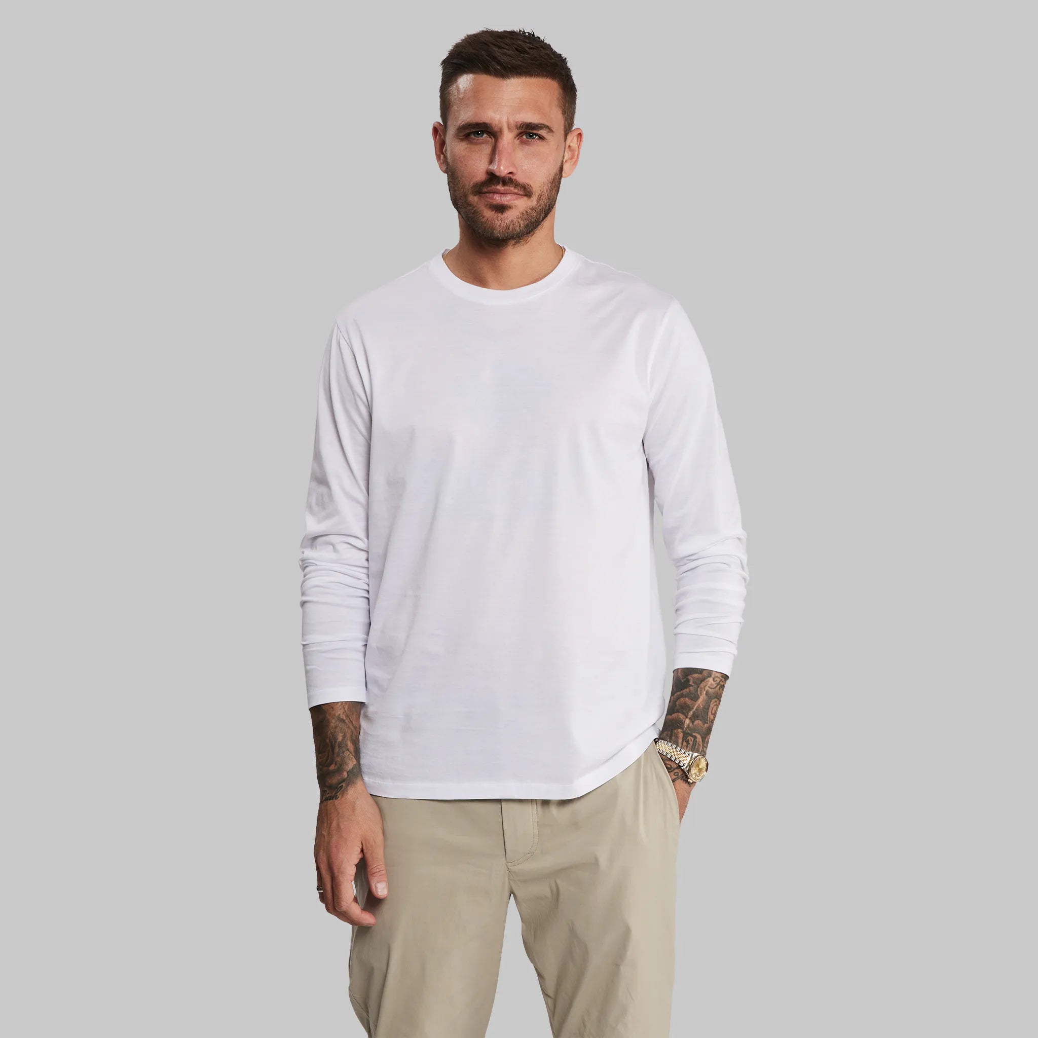 Men's Easy-Care Shirts for Busy LifestylesEquator T Shirt. Long Sleeve White edition