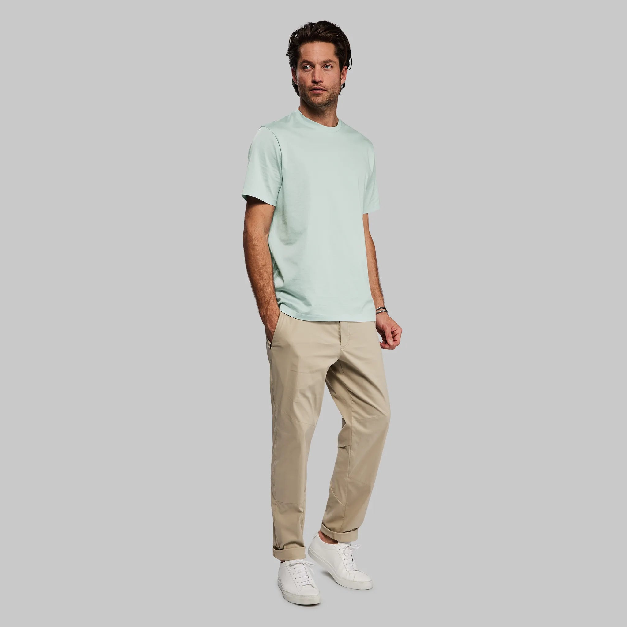 Men's Bamboo Fiber Shirts for Softness and BreathabilityEquator T Shirt. Mint Green edition