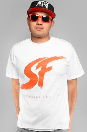 Men's Casual Shirts for Everyday WearES EF :: Champion Edition (Men's White/Orange Tee)