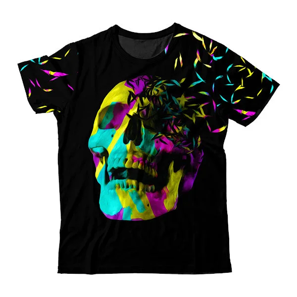 Men's Shirts with Floral PrintsFaded Neon Skull T-Shirt