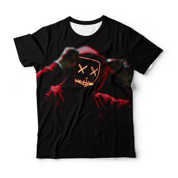 Men's Shirts with Velcro ClosuresGlowing Man T-Shirt