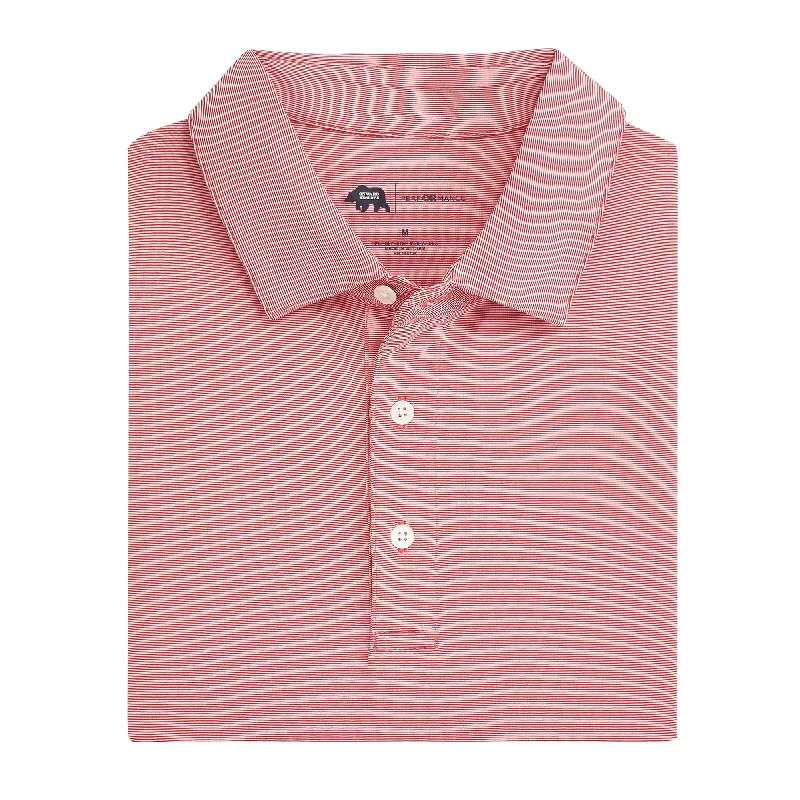 Men's Shirts with French CuffsHairline Stripe Performance Polo - Red