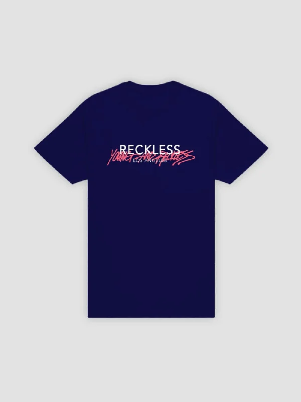 Men's Shirts with Patchwork SleevesHandstyle Tee - Navy