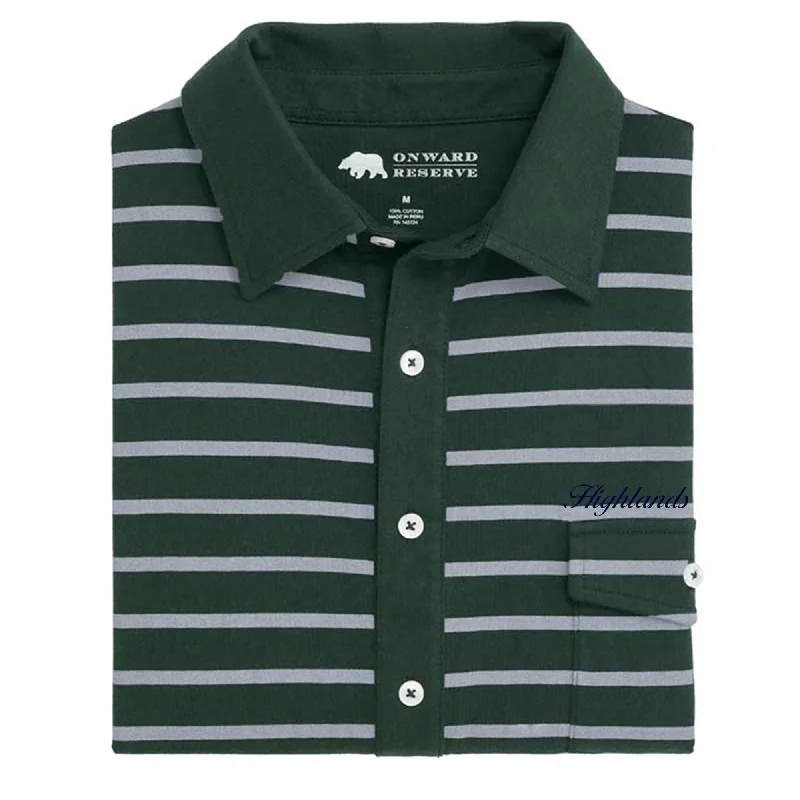 Men's Shirts with Checkered PatternsHighlands Town Script Racquet Club Polo - Pine Grove
