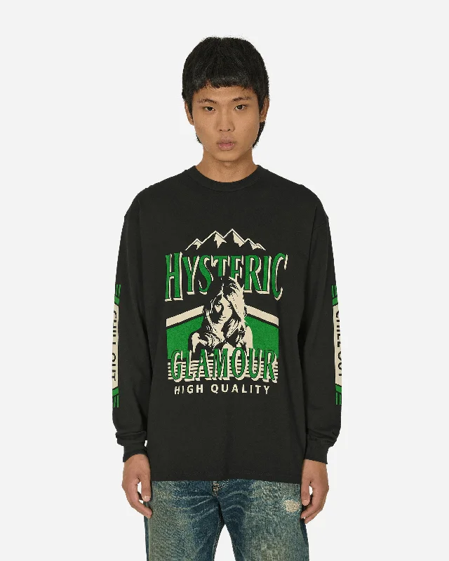 Warm Men's Fleece-Lined TopsTwin Peaks Longsleeve T-Shirt Black