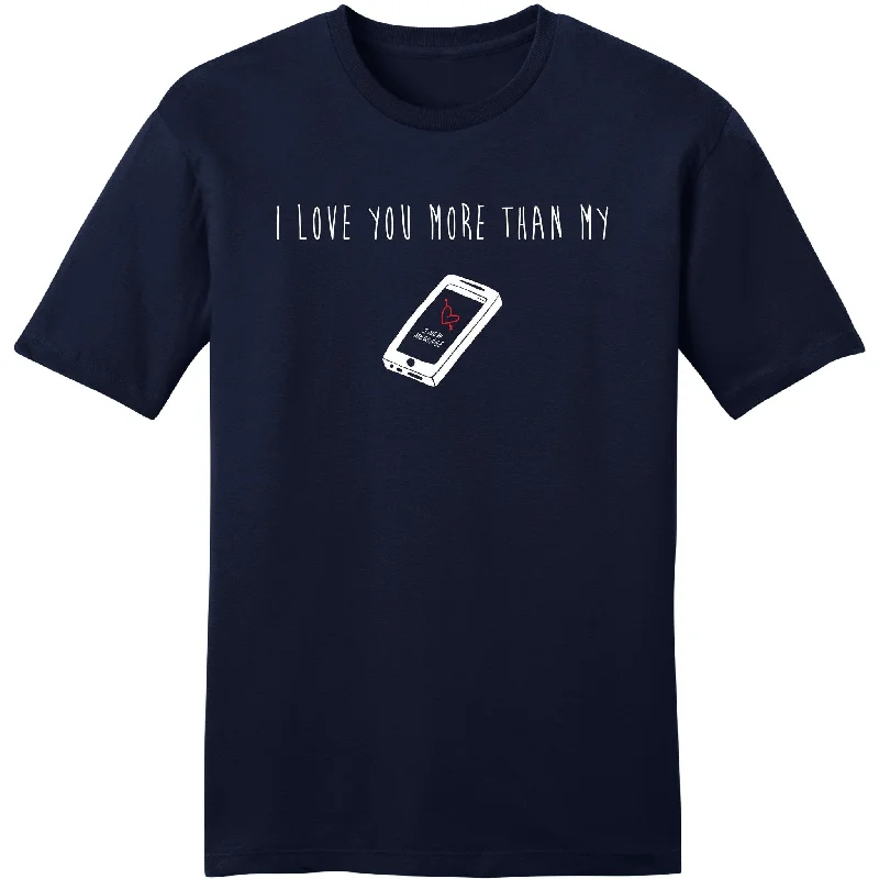 Men's Shirts with Embroidered DesignsI love you more than my ------)