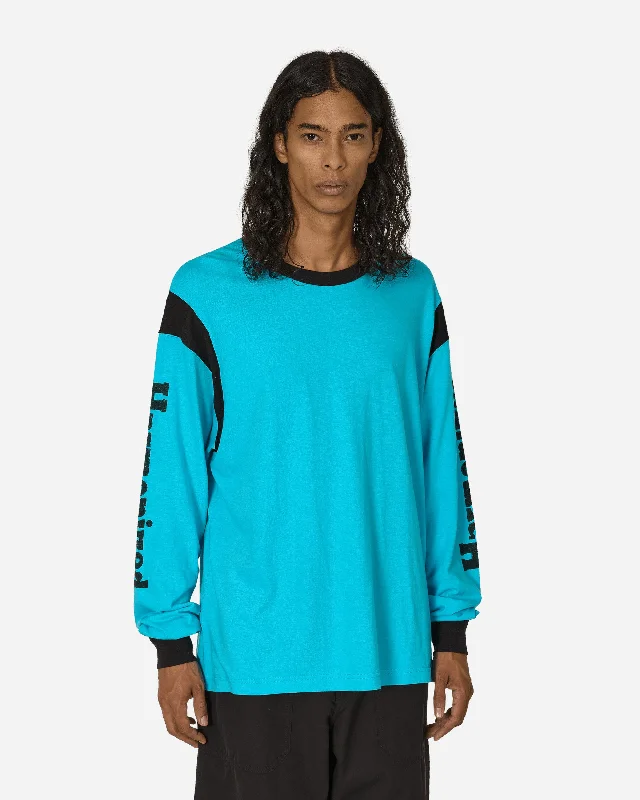 Men's Shirts with Lace-Up HemlinesJumbo Longsleeve T-Shirt Blue