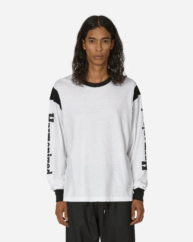Men's Shirts with Snap ButtonsJumbo Longsleeve T-Shirt White