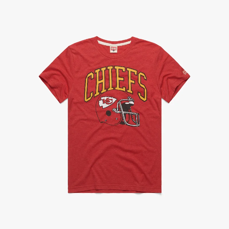 Men's Shirts with Rounded HemlinesKansas City Chiefs Helmet