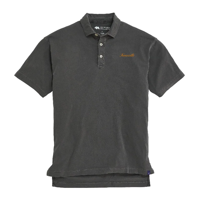 Men's Shirts with Floral PrintsKnoxville Town Script S/S Perry Polo - Black