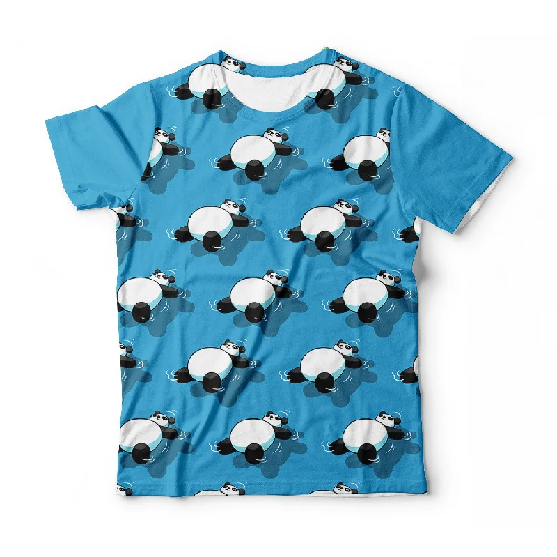 Men's Shirts with Short PlacketsLazy Panda T-Shirt